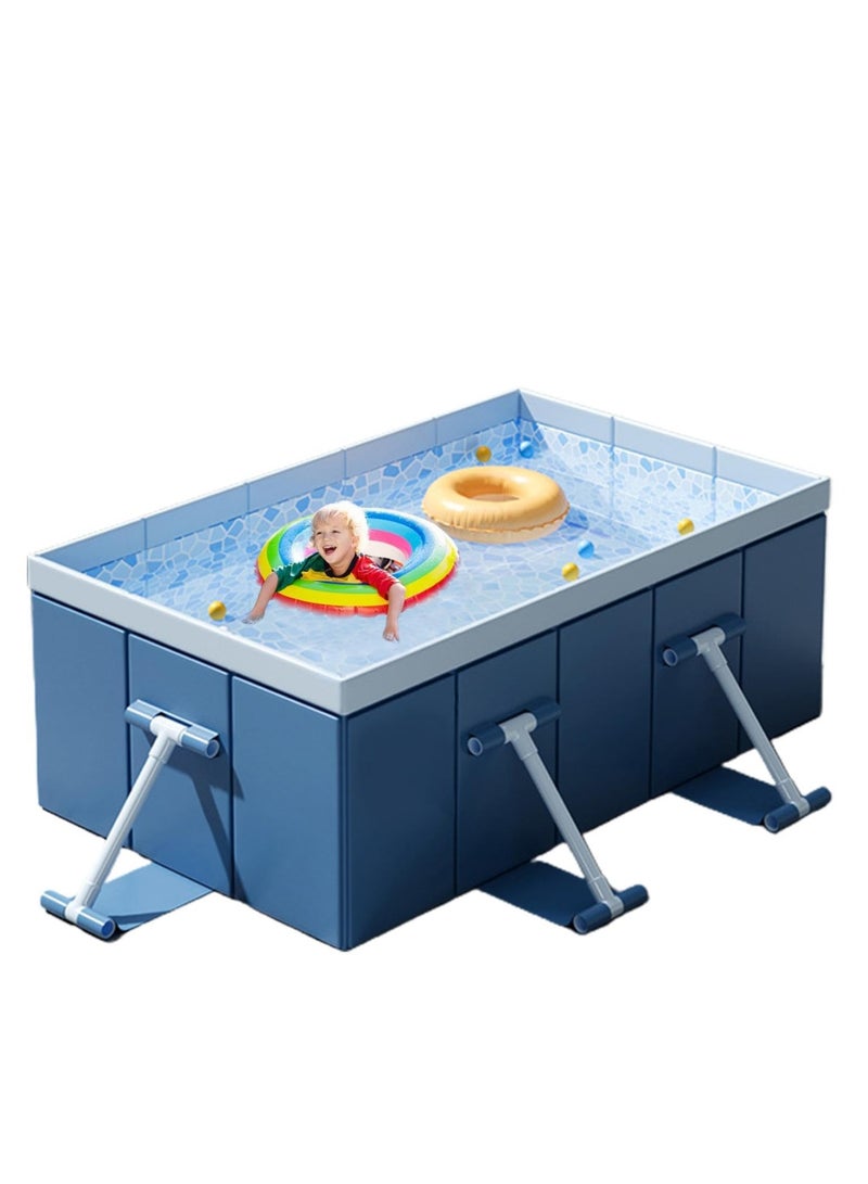 XiuWoo Foldable Non-Inflatable Hard Shell Pool, Non-Inflatable Bathing Tub, Sturdy Design, 210×150x51cm, Quick Setup, Outdoor Fun, Best for Kids, Adults, Pets, Garden, Backyard, Beach - Image 1