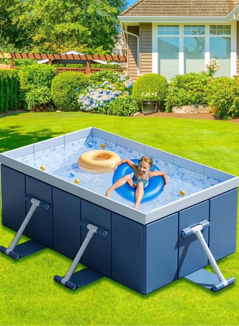 XiuWoo Foldable Non-Inflatable Hard Shell Pool, Non-Inflatable Bathing Tub, Sturdy Design, 210×150x51cm, Quick Setup, Outdoor Fun, Best for Kids, Adults, Pets, Garden, Backyard, Beach - Image 4