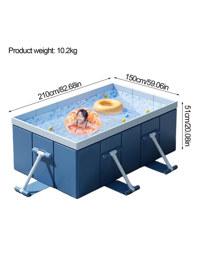 XiuWoo Foldable Non-Inflatable Hard Shell Pool, Non-Inflatable Bathing Tub, Sturdy Design, 210×150x51cm, Quick Setup, Outdoor Fun, Best for Kids, Adults, Pets, Garden, Backyard, Beach - Image 2