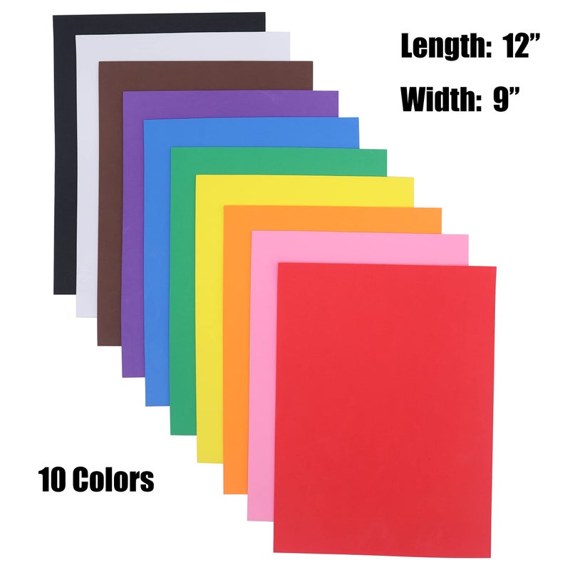 OISAKLD 10 Pack EVA Color Foam 9x12 inch EVA Craft Foam 2mm EVA Foam Sheets for DIY Handcraft Crafts Project - Image 2