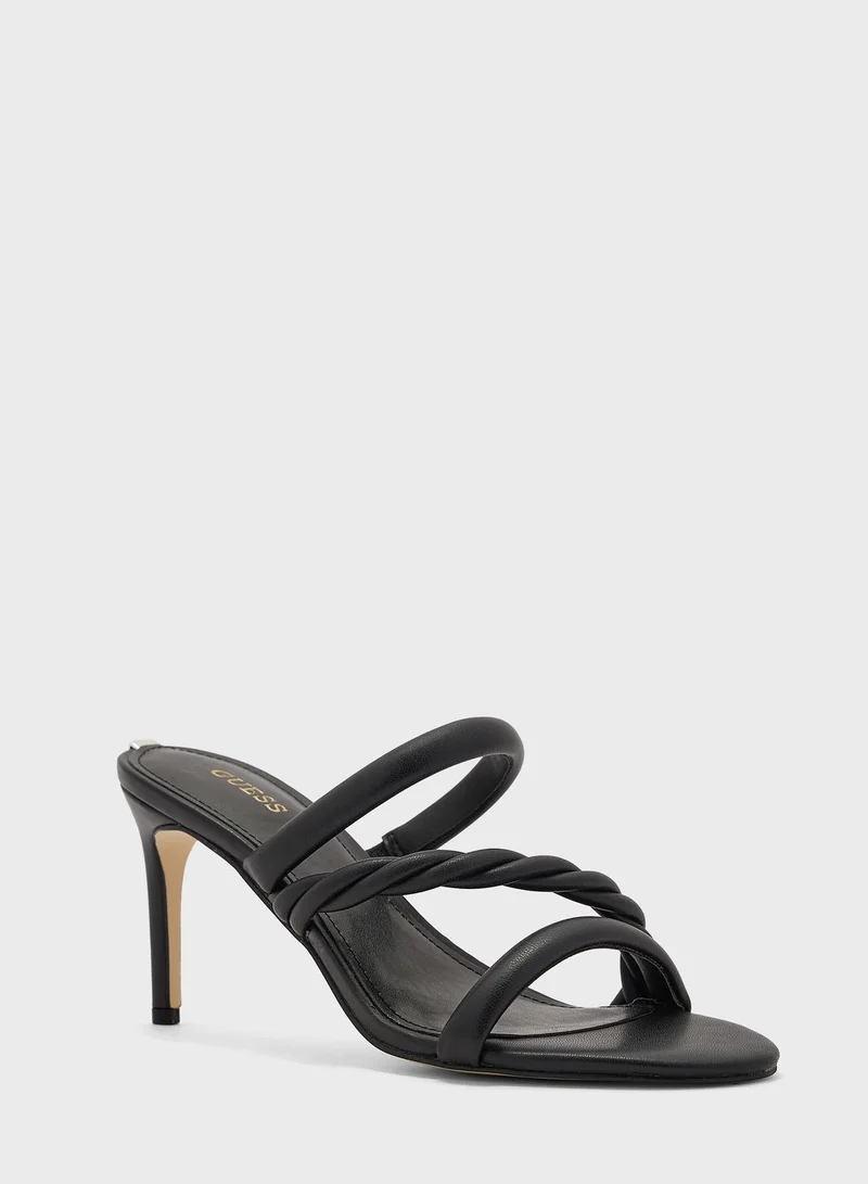 GUESS Pink Twisted Strap High Heel Sandals