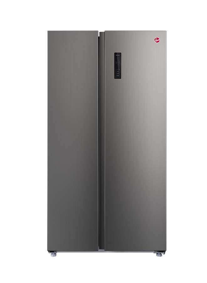 HOOVER 682 Liters Gross Capacity Side By Side Refrigerator, Dual Inverter Compressor With 10 Year Warranty, LED Display with Touch Control, Ice Twister, 1 Year Manufacturer Warranty - HSB-M682-S HSB-M682-S Grey - Image 1