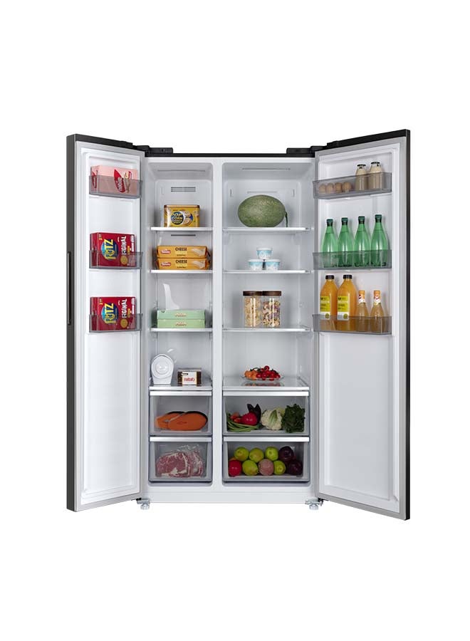 HOOVER 682 Liters Gross Capacity Side By Side Refrigerator, Dual Inverter Compressor With 10 Year Warranty, LED Display with Touch Control, Ice Twister, 1 Year Manufacturer Warranty - HSB-M682-S HSB-M682-S Grey - Image 2