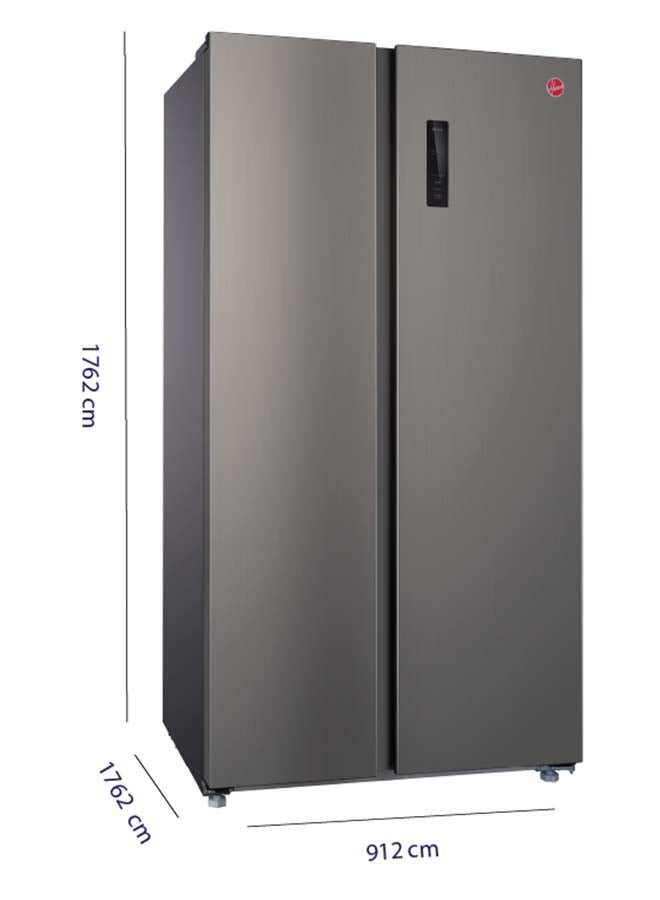 HOOVER 682 Liters Gross Capacity Side By Side Refrigerator, Dual Inverter Compressor With 10 Year Warranty, LED Display with Touch Control, Ice Twister, 1 Year Manufacturer Warranty - HSB-M682-S HSB-M682-S Grey - Image 4