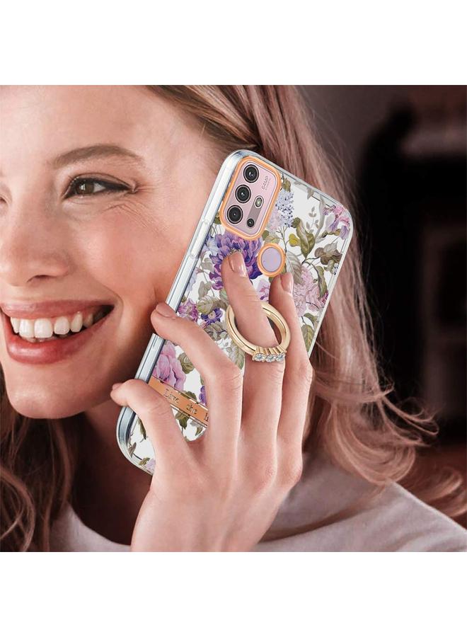اس-توب جراب لهاتف Motorola Moto G30 / G20 / G10 جراب هاتف TPU بحلقة IMD Flowers - Image 2