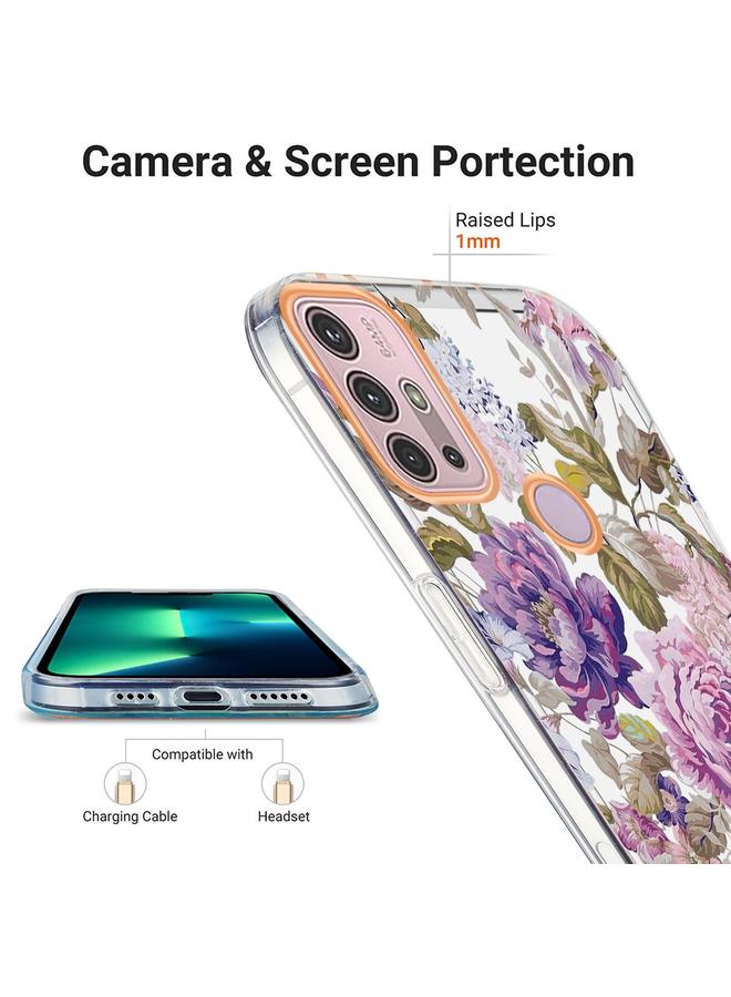 اس-توب جراب لهاتف Motorola Moto G30 / G20 / G10 جراب هاتف TPU بحلقة IMD Flowers - Image 4