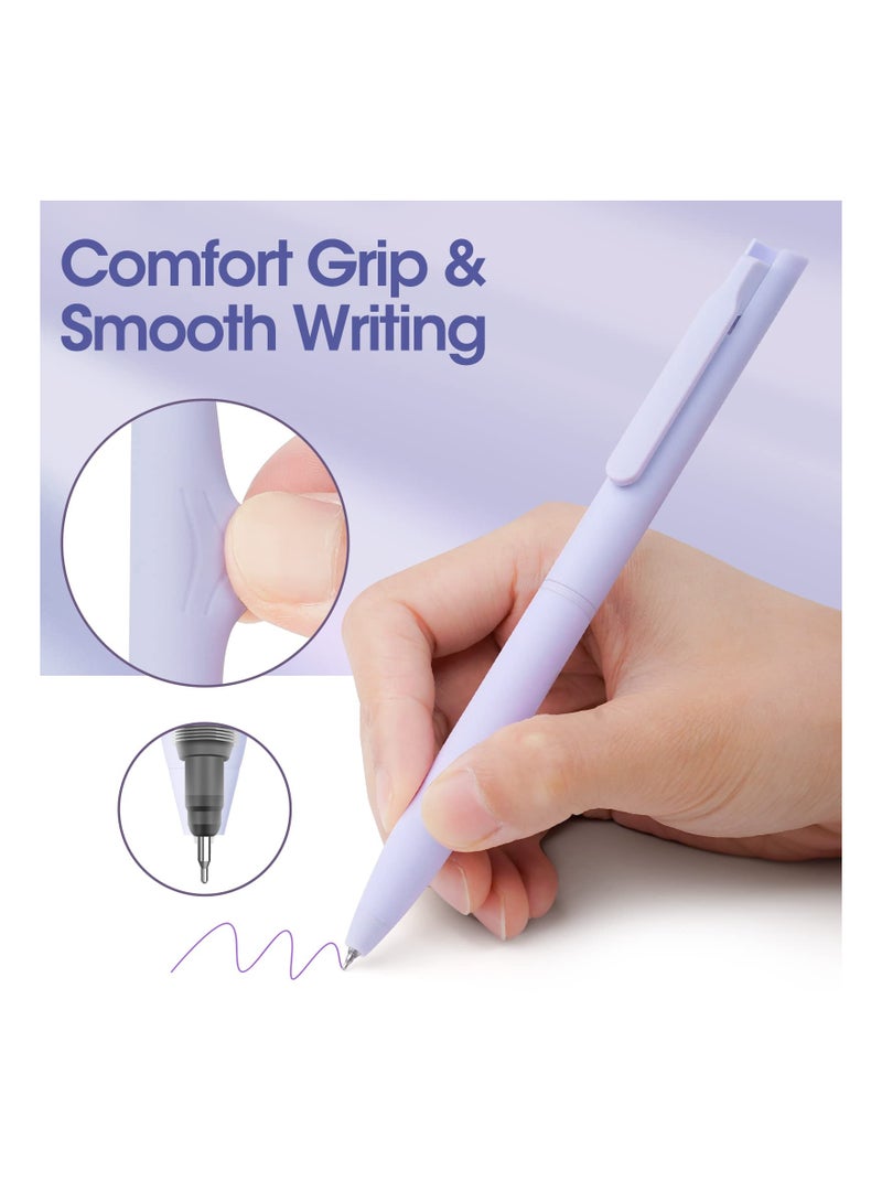 SOLARAE Colored Gel Pens, 6PCS Pastel Gel Pens Colored Ink Quick Dry & No Smear, Retractable Cute Pen Fine Point 0.5mm for Journaling, Aesthetic Gel Ink Pens Smooth Writing Stationery for School Supplies - Image 4