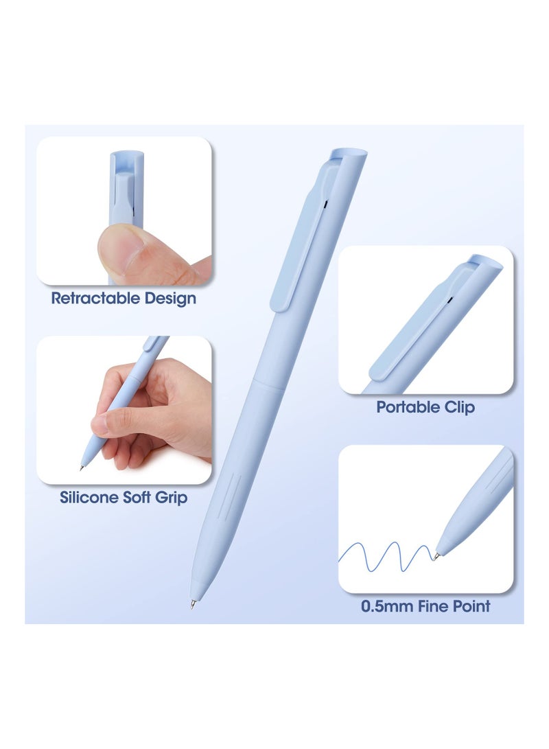 SOLARAE Colored Gel Pens, 6PCS Pastel Gel Pens Colored Ink Quick Dry & No Smear, Retractable Cute Pen Fine Point 0.5mm for Journaling, Aesthetic Gel Ink Pens Smooth Writing Stationery for School Supplies - Image 5