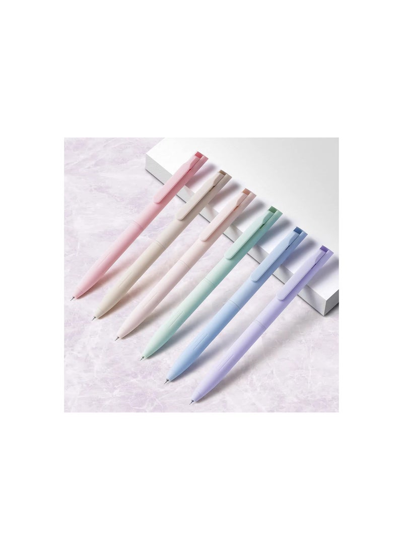 SOLARAE Colored Gel Pens, 6PCS Pastel Gel Pens Colored Ink Quick Dry & No Smear, Retractable Cute Pen Fine Point 0.5mm for Journaling, Aesthetic Gel Ink Pens Smooth Writing Stationery for School Supplies - Image 2