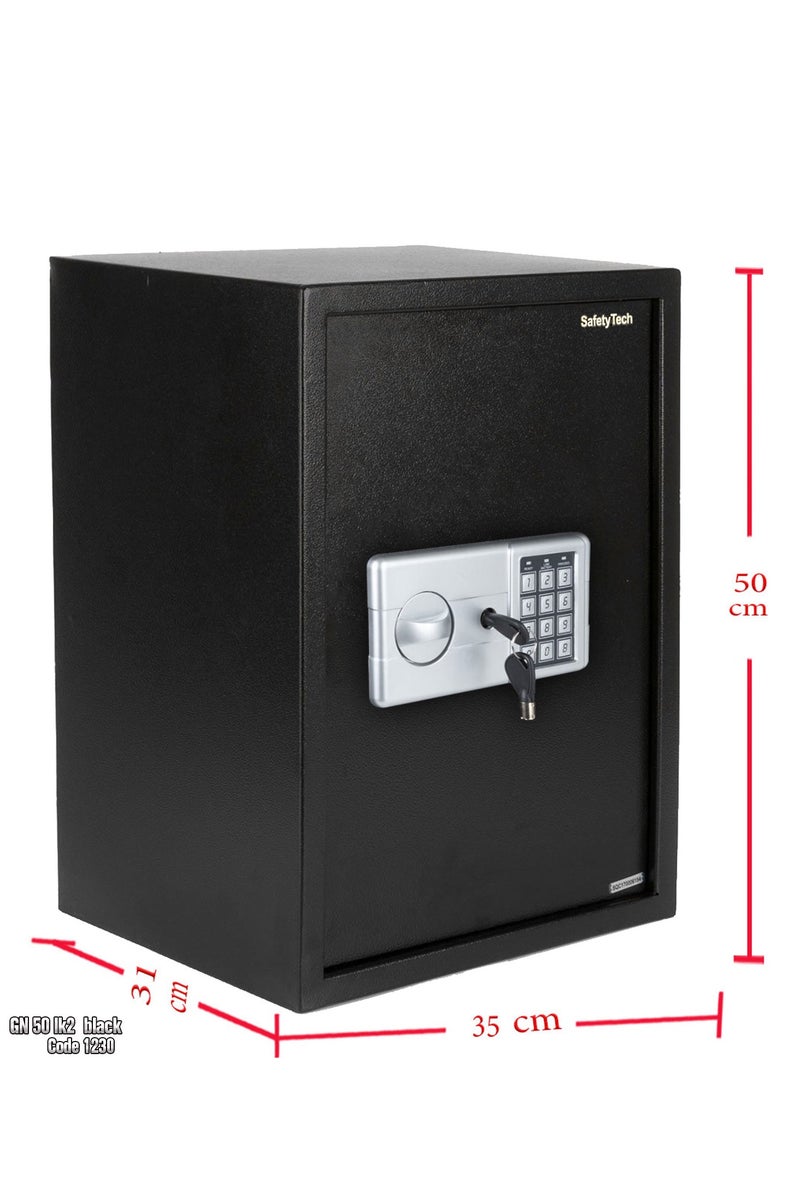 سيفتي تيك خزنة الكترونية تعمل بالارقام السرية 2 رف و3 مساحات للتخزين ، 5 ستاند للميداليات والاشياء الصغيرة ... مقاس 50 * 35 * 31 من الماركة العالمية Safety Tech - Image 2