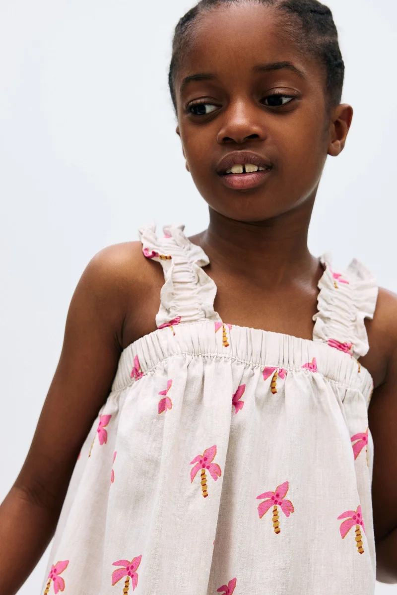 اتش اند ام فستان من مزيج الكتان