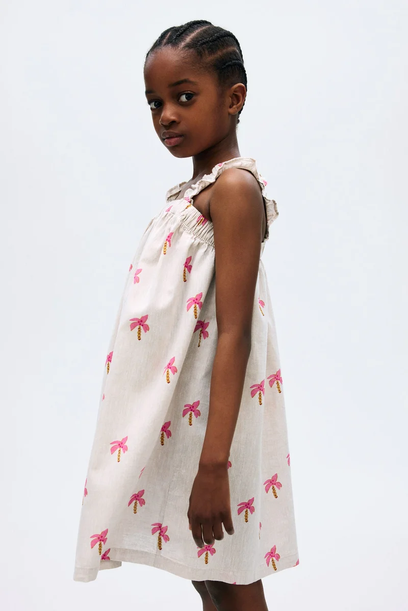 اتش اند ام فستان من مزيج الكتان