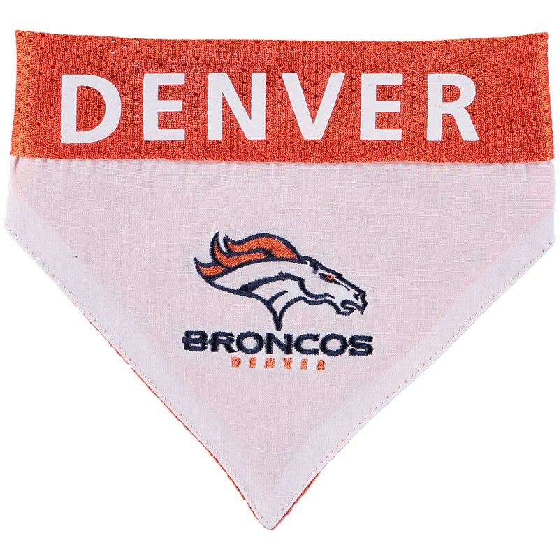 Pets First NFL DOG BANDANA - DENVER BRONCOS REVERSIBLE PET BANDANA. 2 Sided Sports Bandana with a PREMIUM Embroidery TEAM LOGO, Small/Medium. - 2 Sizes & 32 NFL Teams available - Image 2