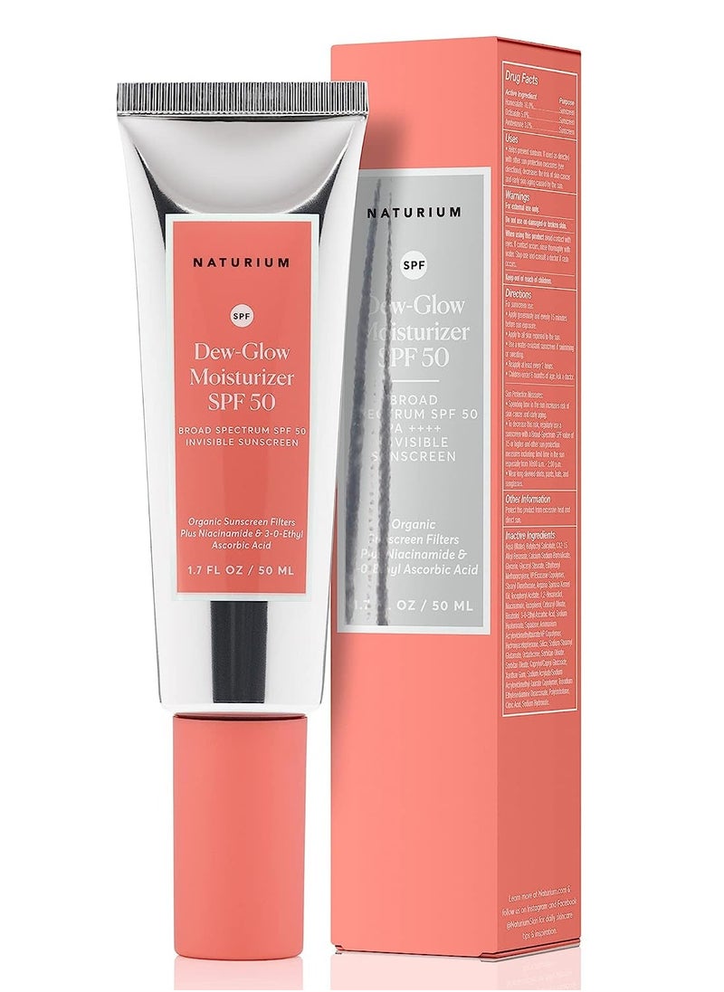 NATURIUM Naturium Dew-Glow Moisturizer SPF 50 PA++++, Daily Moisturizing Sunscreen & Face Primer, Skin Protector with Dewy Finish, 1.7 oz  - Image 1