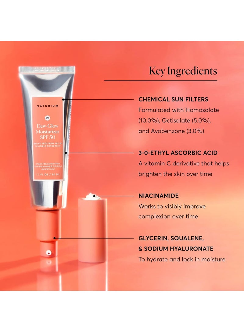 NATURIUM Naturium Dew-Glow Moisturizer SPF 50 PA++++, Daily Moisturizing Sunscreen & Face Primer, Skin Protector with Dewy Finish, 1.7 oz  - Image 2