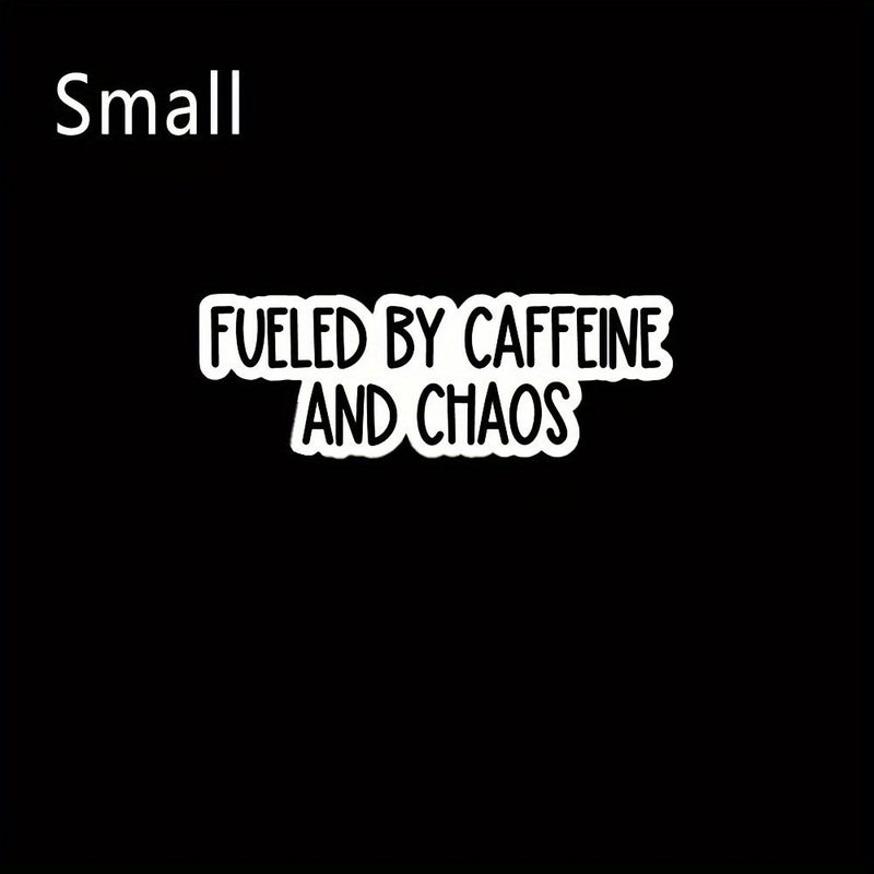 Fun Mom Laptop Sticker Medium 3pcs Caffeine and Chaos Satirical Durable PVC Office - Image 3
