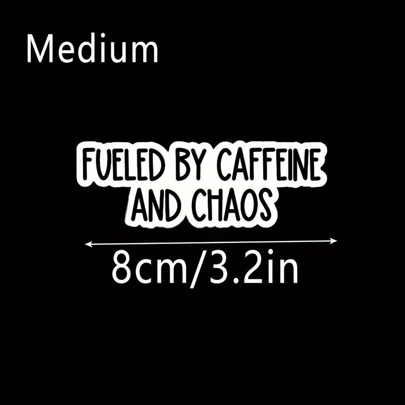 Fun Mom Laptop Sticker Medium 3pcs Caffeine and Chaos Satirical Durable PVC Office - Image 4