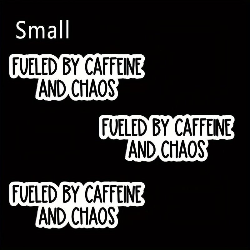 Fun Mom Laptop Sticker Medium 3pcs Caffeine and Chaos Satirical Durable PVC Office - Image 5
