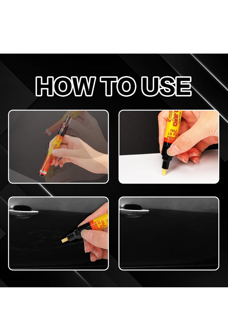 قلم اصلاح طلاء السيارات Fix It Pro الشفاف لإزالة الخدوش البسيطة والمتوسطة، أداة عملية لإصلاح خدوش جميع ألوان السيارات بسهولة، لا يناسب الخدوش العميقة، يوفر إصلاحًا سريعًا ومظهرًا احترافيًا (2)