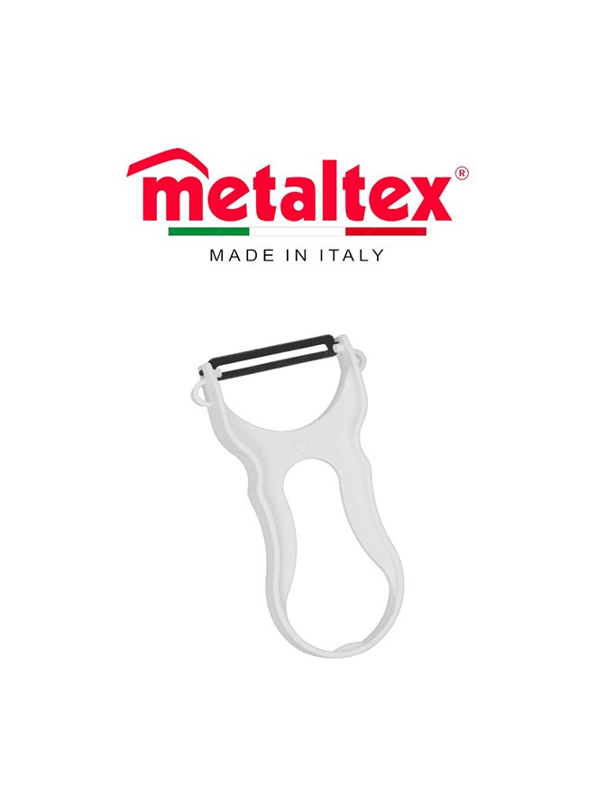 Metaltex مقشرة الخضار السريعة من ميتالتكس، شفرة من الفولاذ المقاوم للصدأ المعالج مع مقبض مريح، أداة تقشير الفواكه والخضروات المتينة لتحضير الطعام بسرعة - Image 2