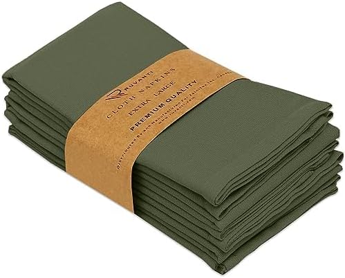 Ruvanti Cloth Napkins Set of 4 18x18 Inches Napkins Cloth Washable Soft Durable Absorbent Cotton Blend Table Dinner Napkins Cloth for Hotel Lunch Restaurant Wedding Parties  Martini Olive - Image 1