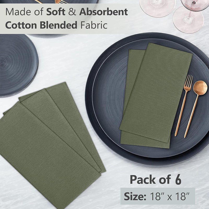Ruvanti Cloth Napkins Set of 4 18x18 Inches Napkins Cloth Washable Soft Durable Absorbent Cotton Blend Table Dinner Napkins Cloth for Hotel Lunch Restaurant Wedding Parties  Martini Olive - Image 4