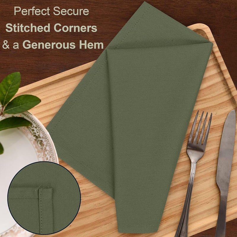 Ruvanti Cloth Napkins Set of 4 18x18 Inches Napkins Cloth Washable Soft Durable Absorbent Cotton Blend Table Dinner Napkins Cloth for Hotel Lunch Restaurant Wedding Parties  Martini Olive - Image 3