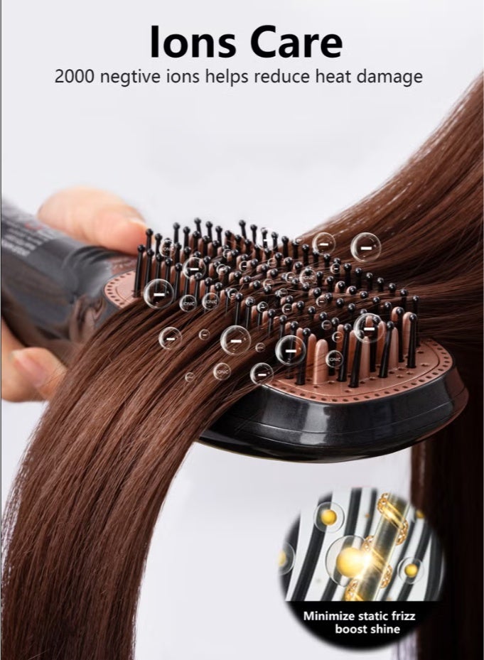 1200 Watt Hair Dryer Brush Ceramic Dryer And Styler 2 In 1 Professional Black 1200W - Image 4