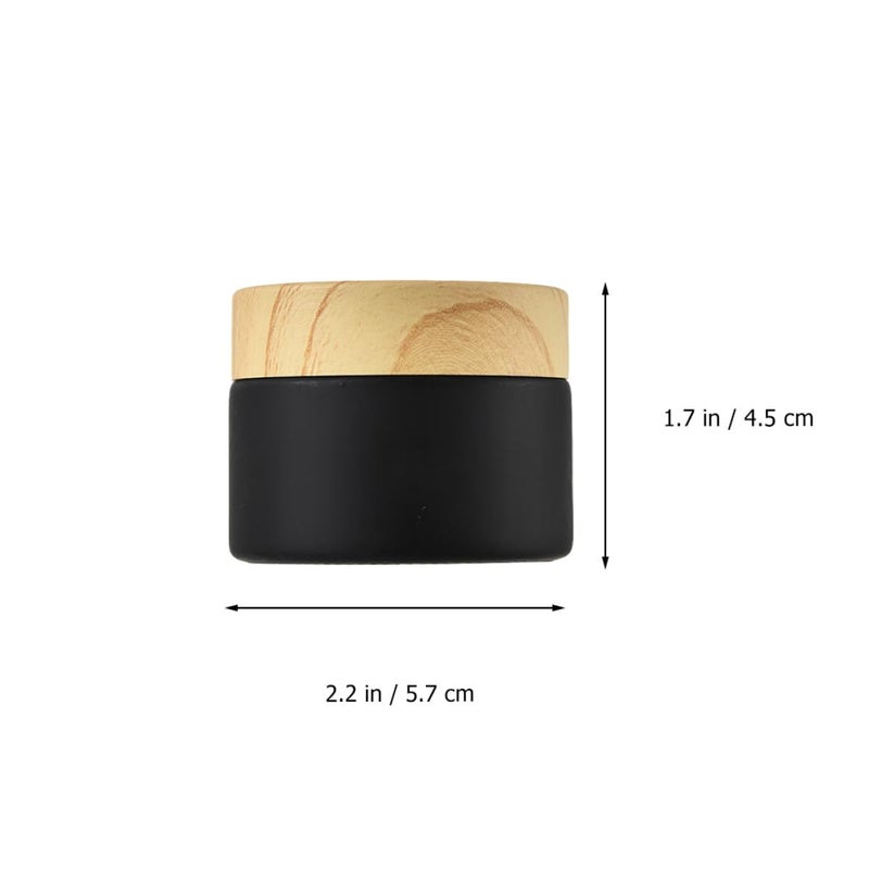 Frosted Glass Cosmetic Cream Jars Set Of 4 Travel Size Refillable With Lids - Image 3