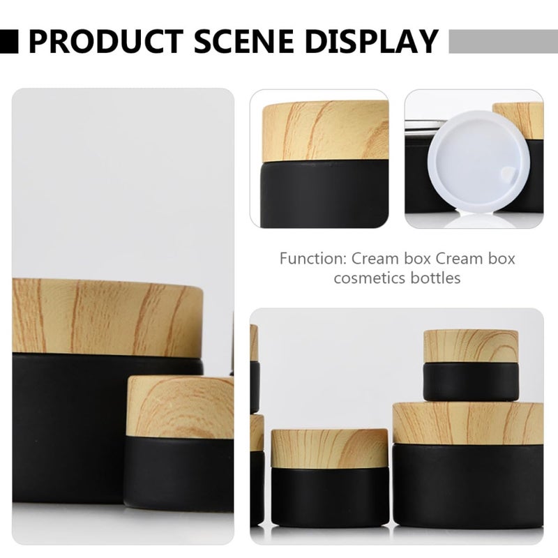 Frosted Glass Cosmetic Cream Jars Set Of 4 Travel Size Refillable With Lids - Image 4
