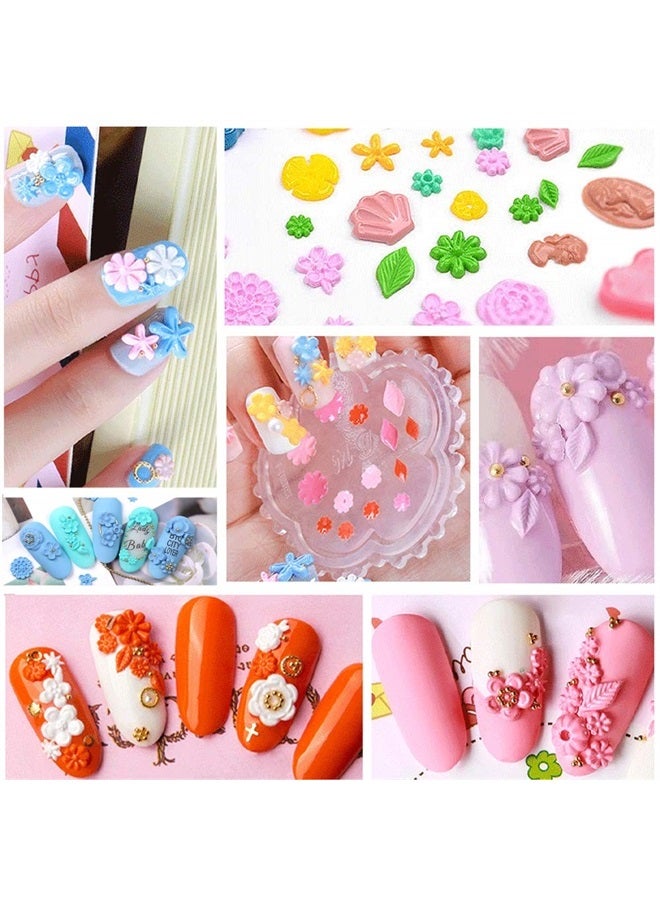 Konsait 5 Pack 3D Nail Art Mold Silicone assorted Nail Art Cabochon Decortive Mold Nail Art Making Tools Silicone Carved Mold Template Mould Kit - Image 5