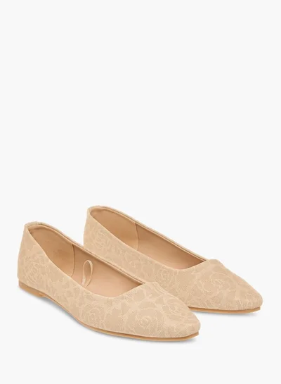 Flora Bella By Shoexpress Women Floral Textured Slip-On Ballerina Shoes