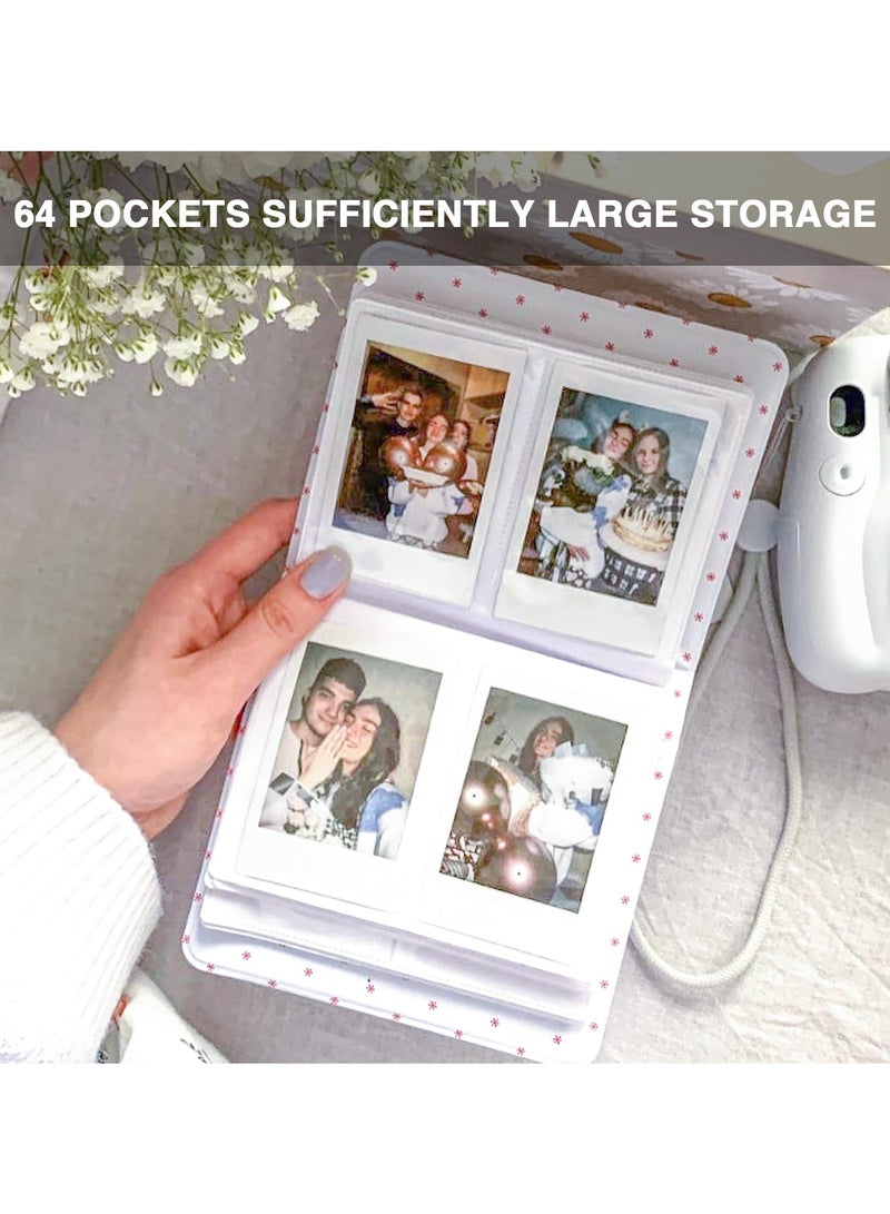 SYOSI Case for Fujifilm Instax Mini 12 Camera Protective PU Leather Bag Cover with Adjustable Shoulder Strap and Mini Photo Album 64 Pockets (Black Lace) - Image 3