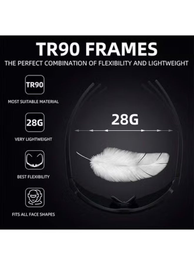 روكبروز نظارات ROCKBROS المستقطبة لركوب الدراجات مع 4 عدسات قابلة للتبديل، نظارات شمسية للبيسبول للرجال والنساء، نظارات شمسية رياضية UV400 - Image 5