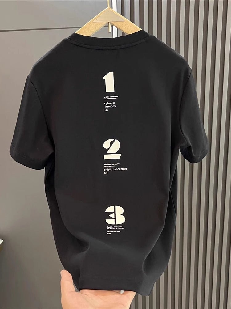 High Quality Light Luxury Printed Pure Cotton Dragon Hand-Painted Flexure Stretch Short Sleeve T-Shirt For Men And Women Summer Instagram Popular Brand Half Sleeve - Image 4