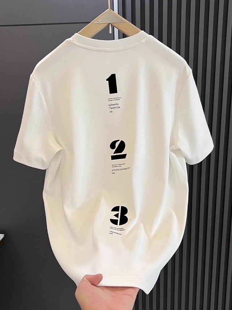High Quality Light Luxury Printed Pure Cotton Dragon Hand-Painted Flexure Stretch Short Sleeve T-Shirt For Men And Women Summer Instagram Popular Brand Half Sleeve - Image 2