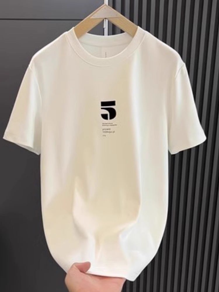 High Quality Light Luxury Printed Pure Cotton Dragon Hand-Painted Flexure Stretch Short Sleeve T-Shirt For Men And Women Summer Instagram Popular Brand Half Sleeve - Image 3