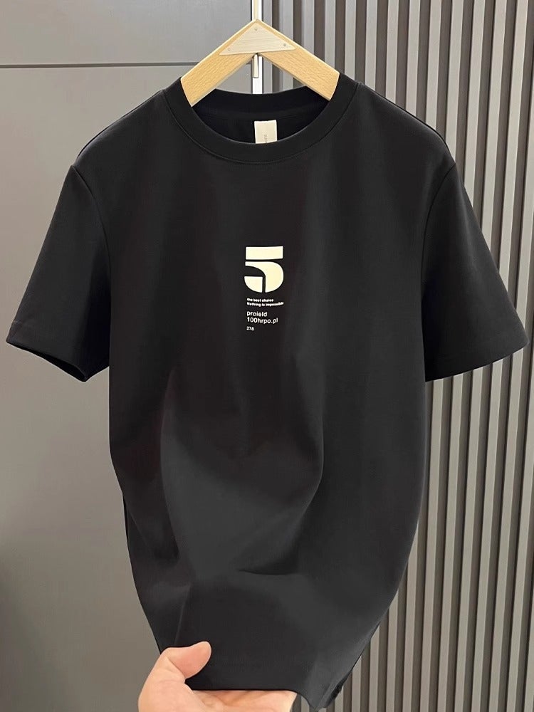 High Quality Light Luxury Printed Pure Cotton Dragon Hand-Painted Flexure Stretch Short Sleeve T-Shirt For Men And Women Summer Instagram Popular Brand Half Sleeve - Image 5