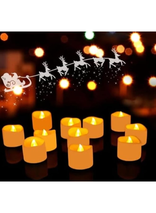 12-piece LED flameless tea light, battery operated and flickering - Image 1