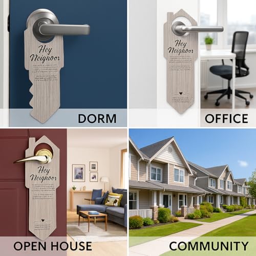 TYNUOCN Hey Neighbor Real Estate Door Hangers with Business Card Slot, 50 Pack Open House Realtor Door Hangers for Real Estate Agents, Marketing Supplies 3.5 x 8.7 Inch - Image 3
