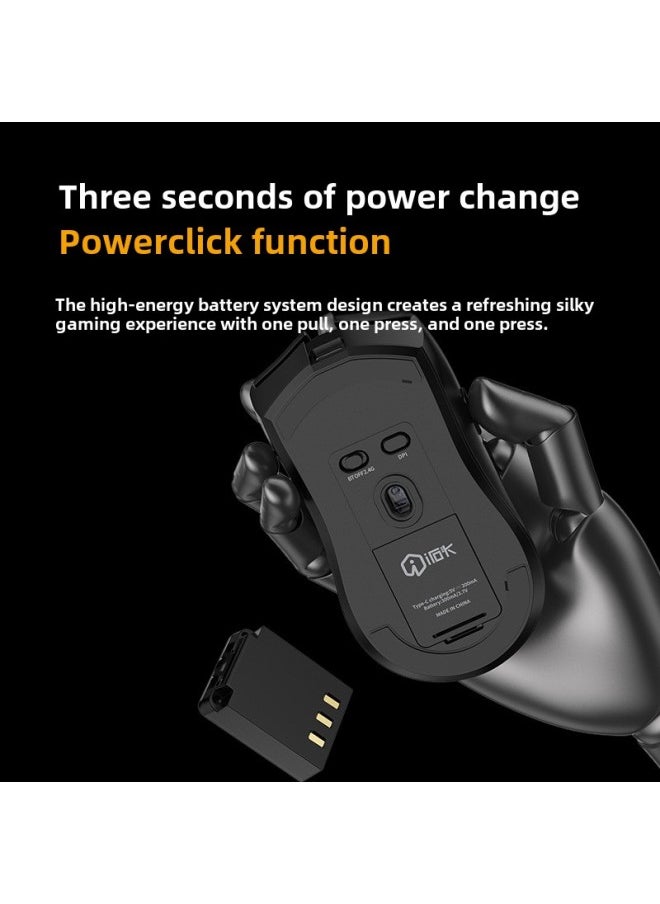 Generic - 3 Electric Competition Bluetooth Lightweight HE Electric Stone Wireless Game Mouse Design Changeable Design PAW Three-Mode 3395-Specification:He3 Pro Black - Image 1
