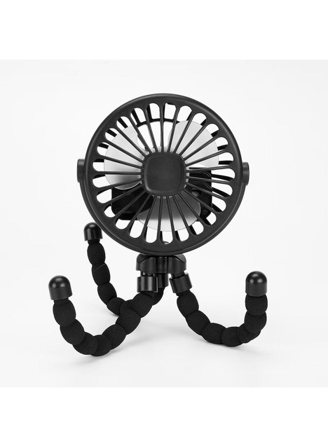 Hboalg Hui Baolong Baby Stroller Fan, Small Portable Fan For Carriages, Gentle Breeze, Rechargeable Octopus-shaped Fan, Quiet Mini Bedside Fan For Children, White - Image 3