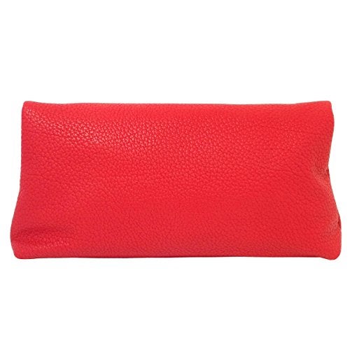JNB Faux Leather Oversize Foldover Clutch, Red - Image 2