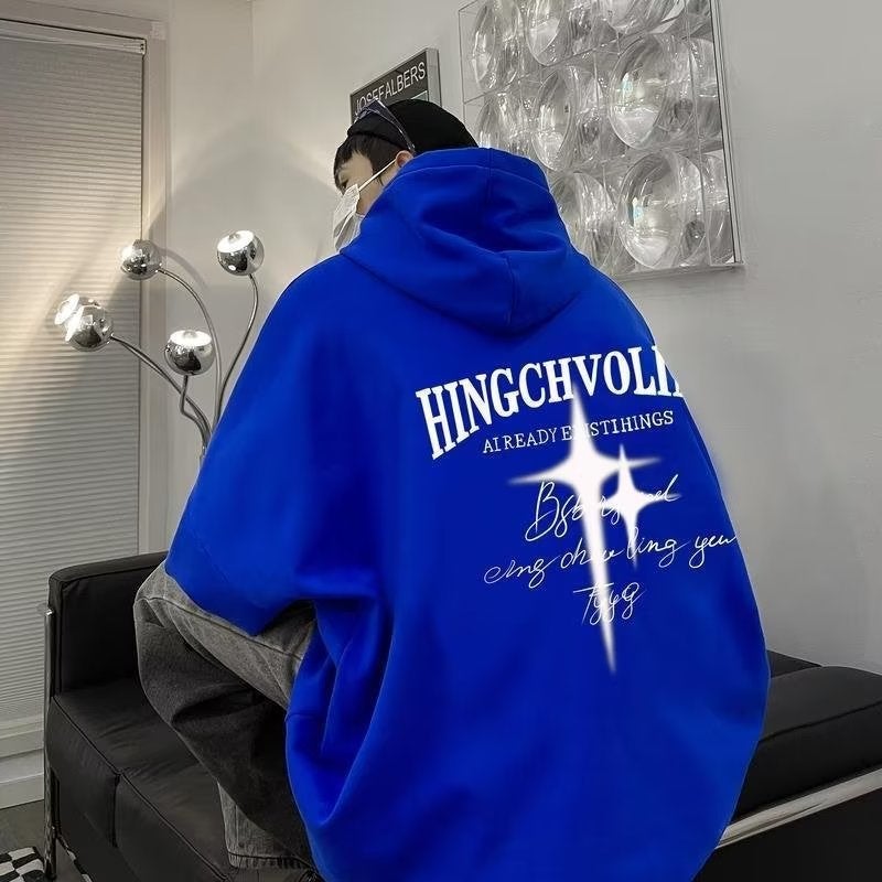 Mens Hoodie Oversize Autumn Winter High-End Streetwear Loose Jacket White conventional  - Image 5