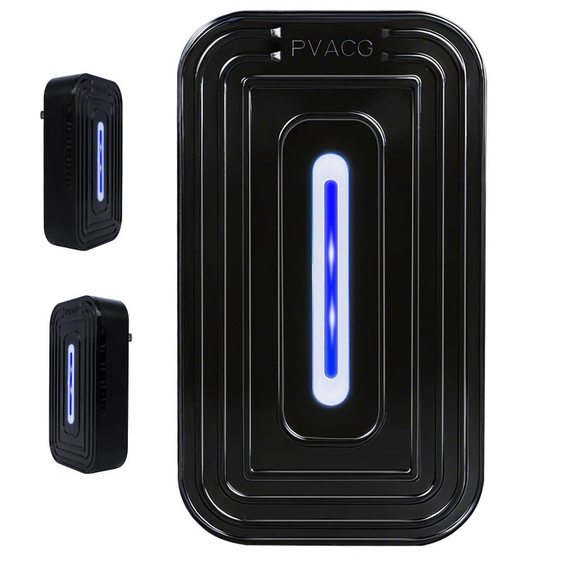 PVACG 2026 Upgrade 2 Pack Negative Ion Air Purifier 8-Emitter, Quiet Air Ionizers for Home Office Bedroom Bathroom Living Room and Pet Room Plug in Ionic Air Cleaner with Blue Light (2,Black) - Image 1