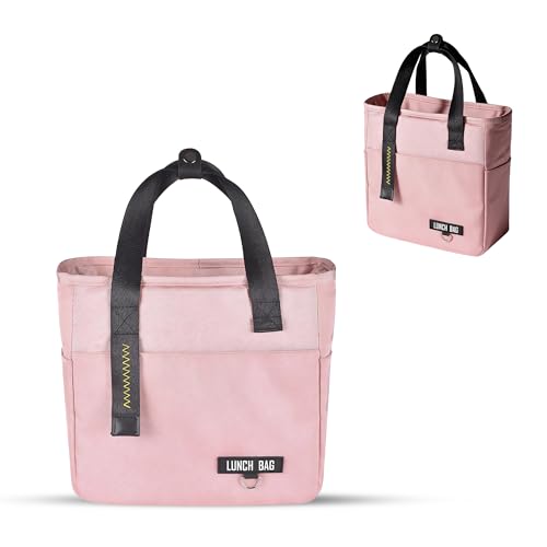 RarePicks Insulated Lunch Bag for Office Men, Women | Tiffin Bag with Bottle Space | Tiffin Carry Bag for Office Hot & Cold Food Storage Pouch | Lunch Box Cover for Work, School & Travel | Pink | - Image 1