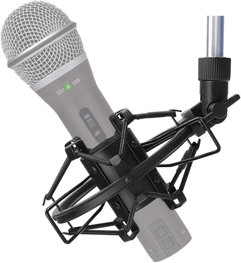 SUNMON Q2U USB/XLR Microphone Shock Mount Holder for Reduces Vibration and Noise, Suitable for Samson Q2U USB/XLR Dynamic Mic - Image 1