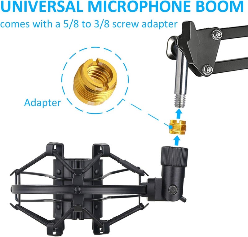 SUNMON Q2U USB/XLR Microphone Shock Mount Holder for Reduces Vibration and Noise, Suitable for Samson Q2U USB/XLR Dynamic Mic - Image 4