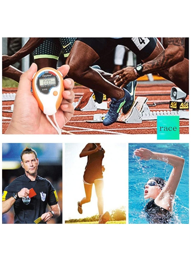 ANYTIME - A-015 Stopwatch Handheld Electronic Digital LCD With Date Time And Alarm, Orange - Image 1