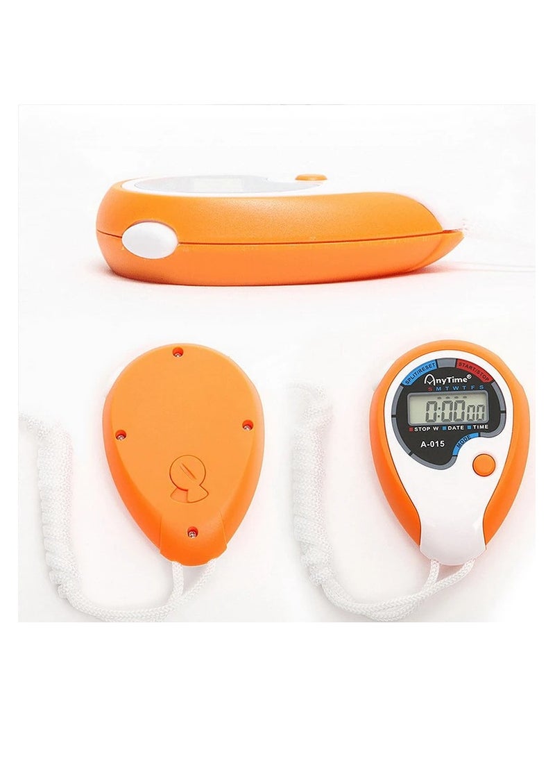 ANYTIME - A-015 Stopwatch Handheld Electronic Digital LCD With Date Time And Alarm, Orange - Image 1
